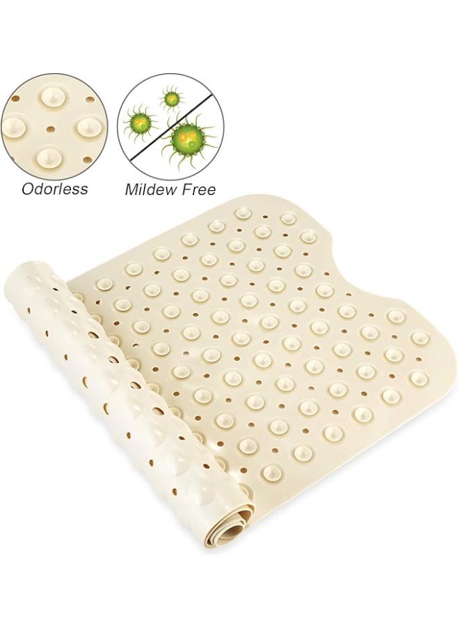 MunKan Non Slip Bath Mat Shower Massage Mat , Bathtub Mat Bathroom Bathtub Mat with Suction Cups and Drain Holes  40x16in,( Beige ) - Image 4